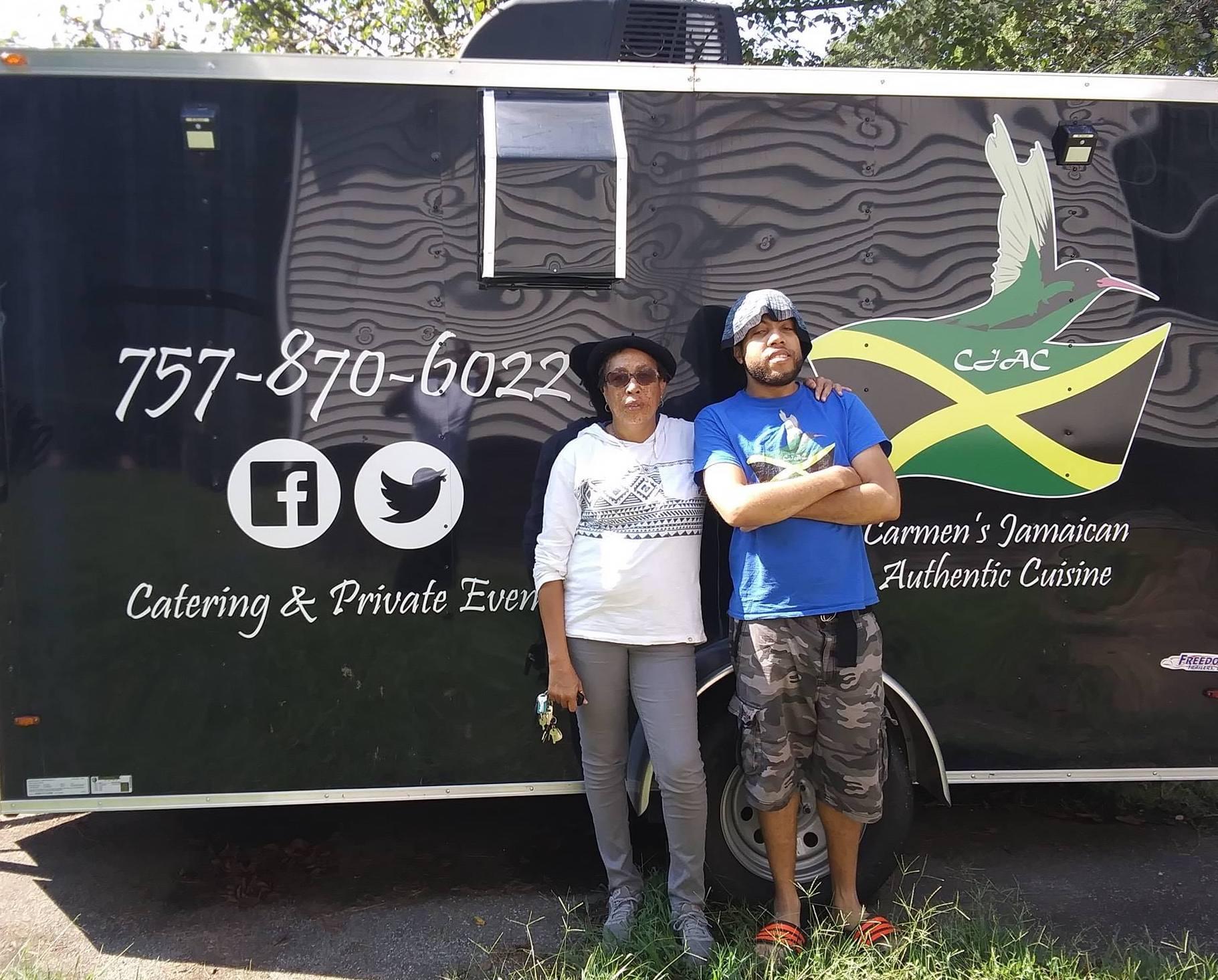 carmen's authentic Jamaican food truck williamsburg virginia serving traditional Jamaican dishes in williamsburg