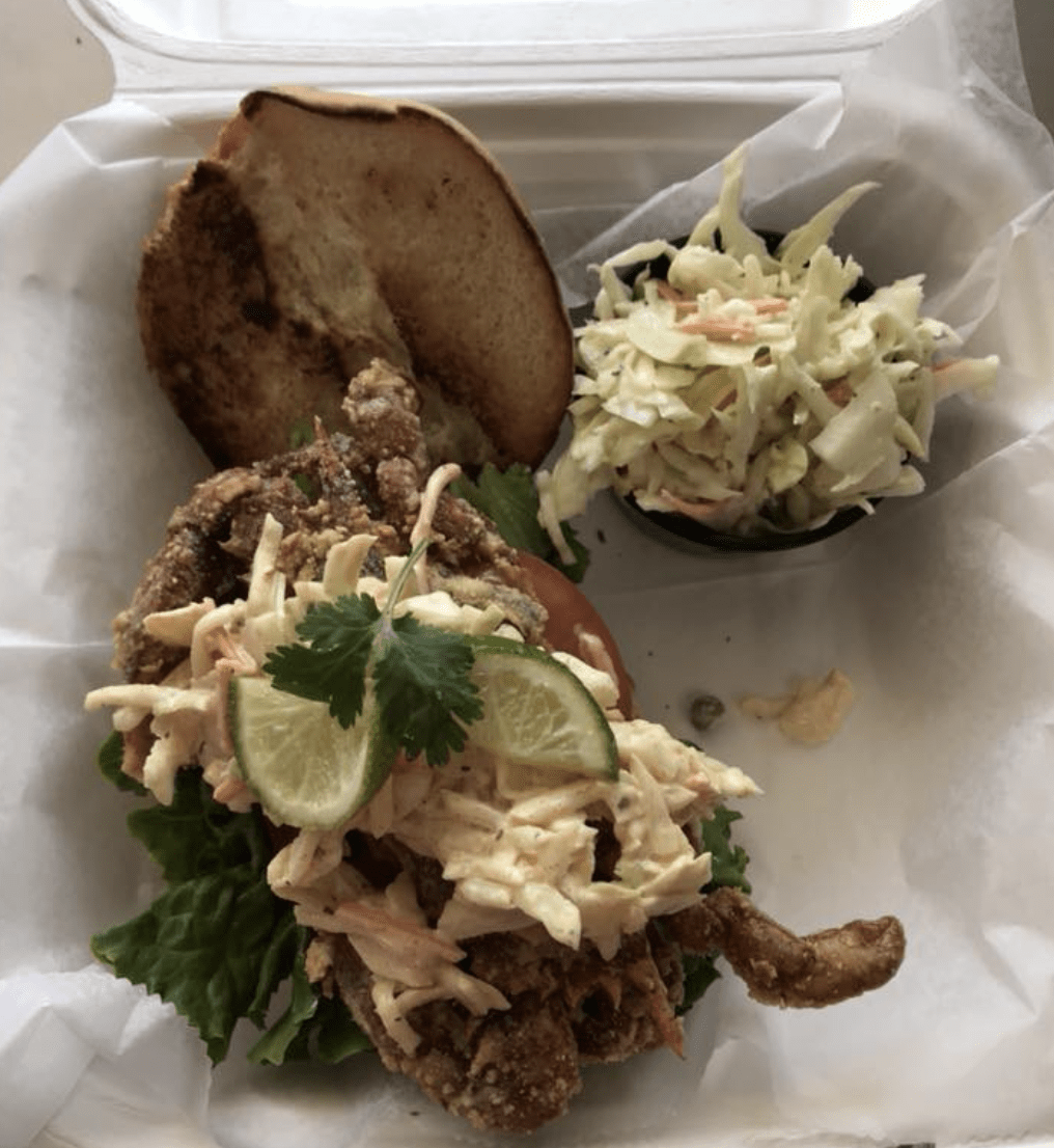 soft shell crab sandwich meal off beat eats food truck williamsburg virginia williamsburgvisitor food truck finder