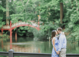 Have a Sweet Valentine’s Day in Williamsburg Virginia William and Mary Crim Dell Bridge, romantic romance in Williamsburg Virginia for Valentine's Day, Weddings, Date Night, and engagement