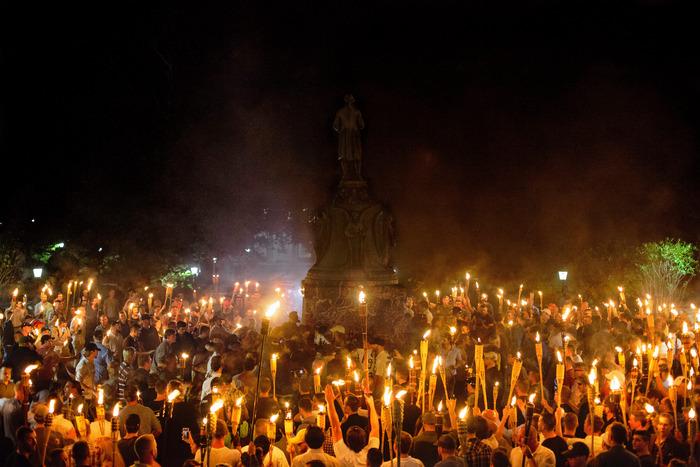 Alt-right and white nationalist protestors at the 2017 Unite the Right rally in Charlottesville, Virginia. Photo: Shay Horse/NurPhoto via Getty Images