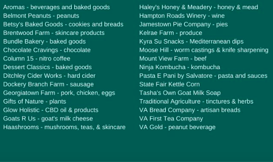 Williamsburg Virginia things to do williamsburg farmers market vendor list