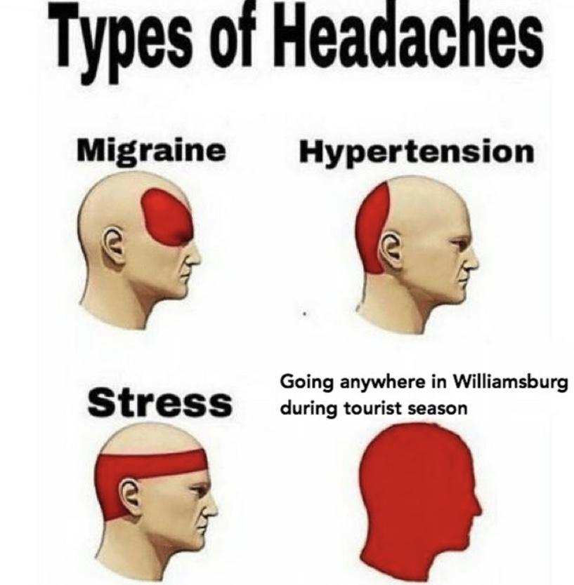 30. You sometimes call it the "Hysterical Triangle" - especially in the summer. Signs you're from Williamsburg Virginia