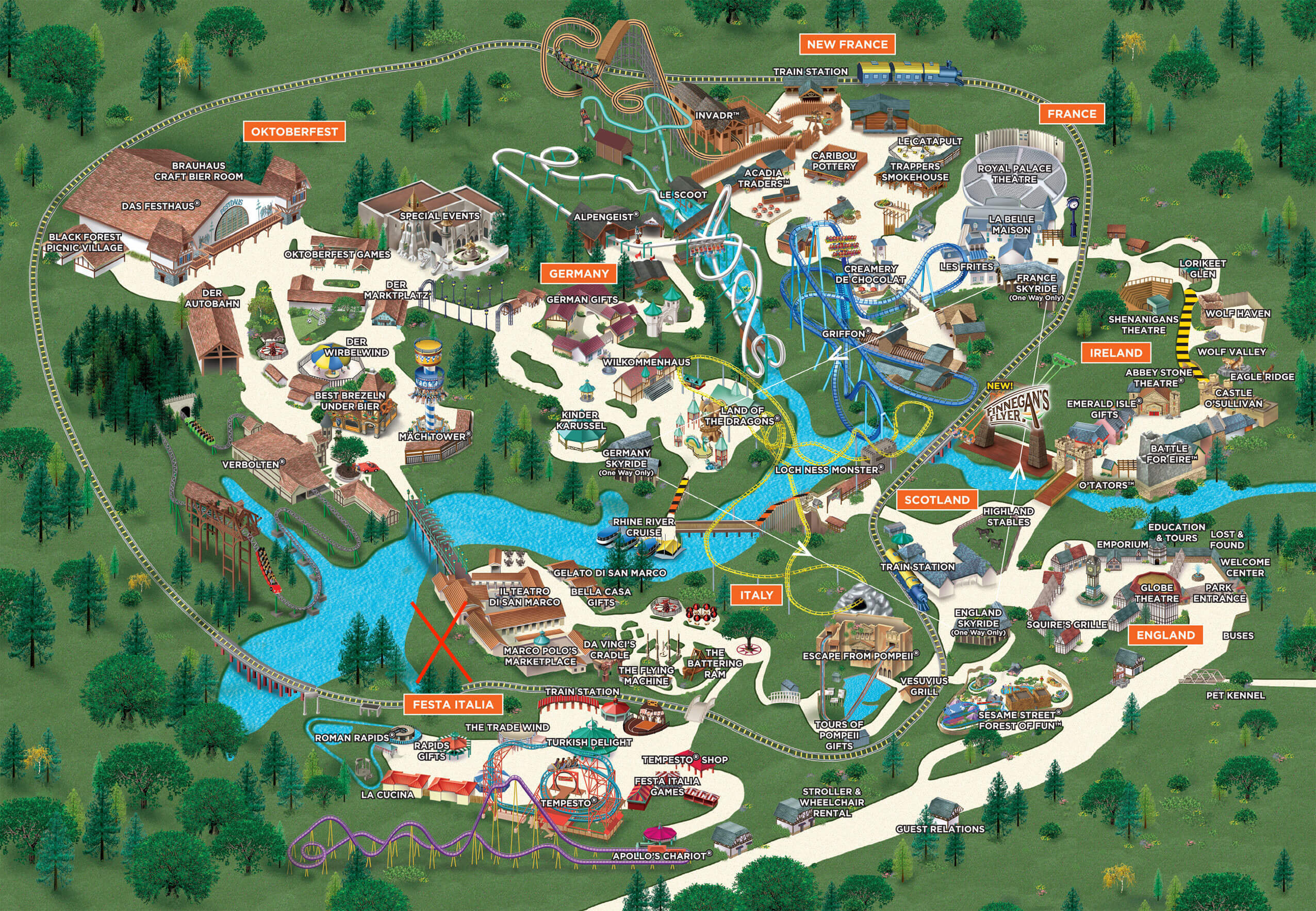 Busch Gardens Williamsburg Map