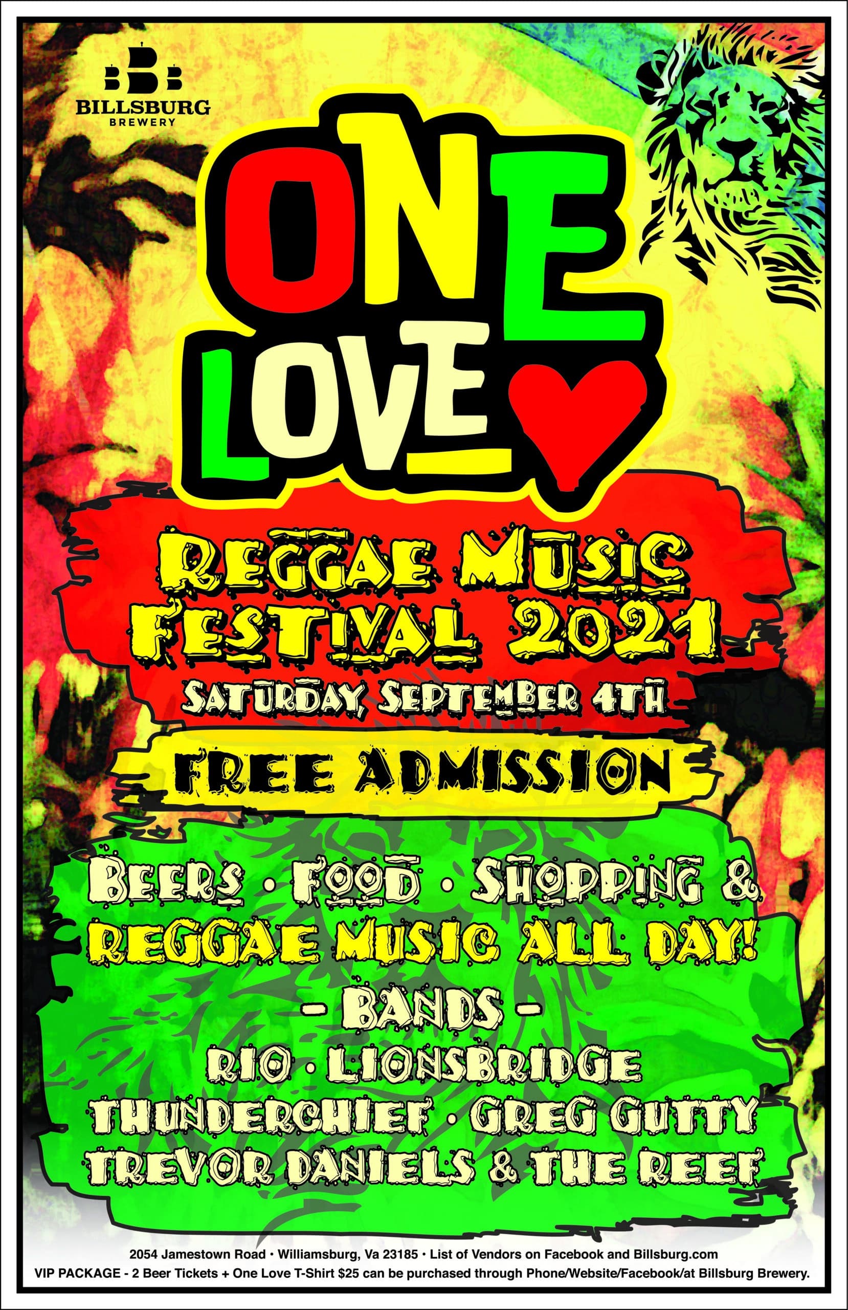 Williamsburg Virginia ONE LOVE Reggae Music Festival 2021