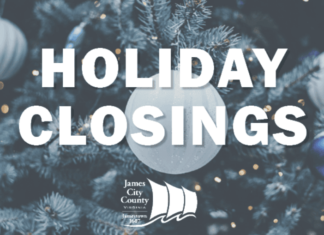2021/2022 Williamsburg Virginia James City County Holiday Closings Williamsburg Virginia holiday closings James City County